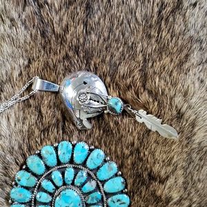 Sterling Silver Bear w/ Heartline Pendant